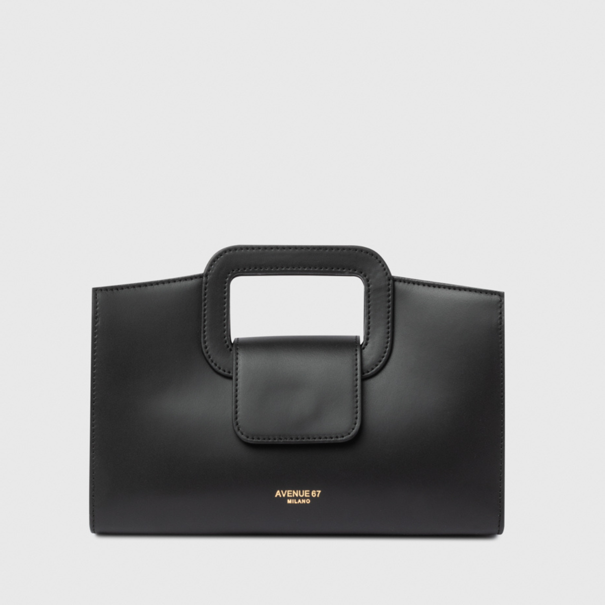 Avenue 67 Borsa Pochette in Pelle Square Nero