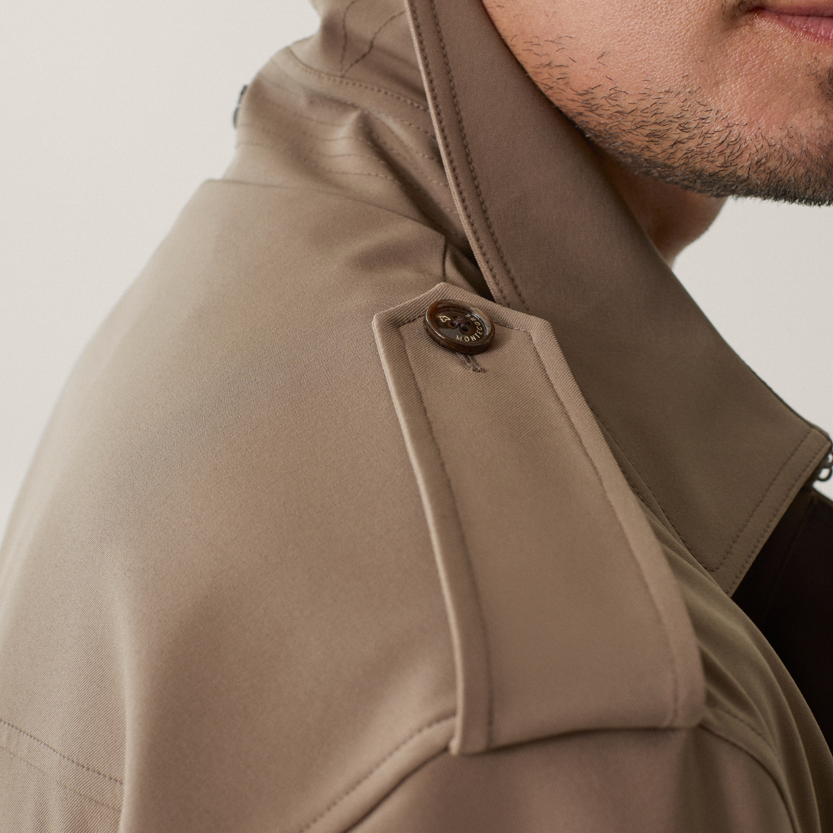 Montecore Trench in Nylon Opaco Uomo Taupe