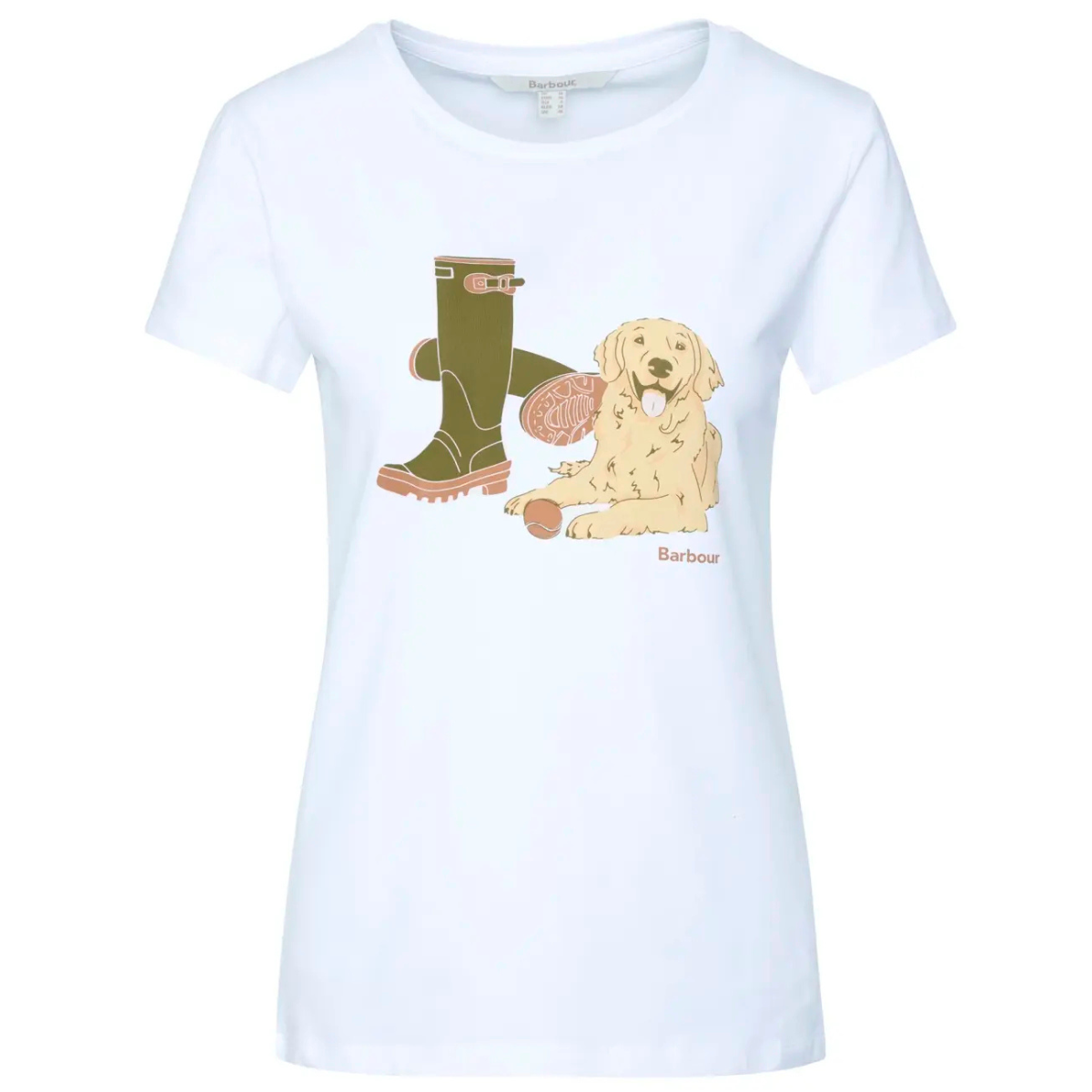 Barbour T-Shirt in Cotone con Stampa Ower Donna Bianco