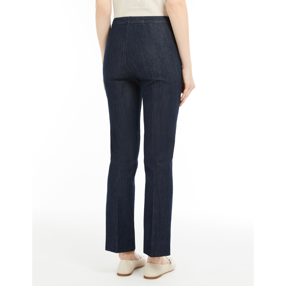 Max Mara Pantalone in Denim Elasticizzato Donna Uberti Blu Notte
