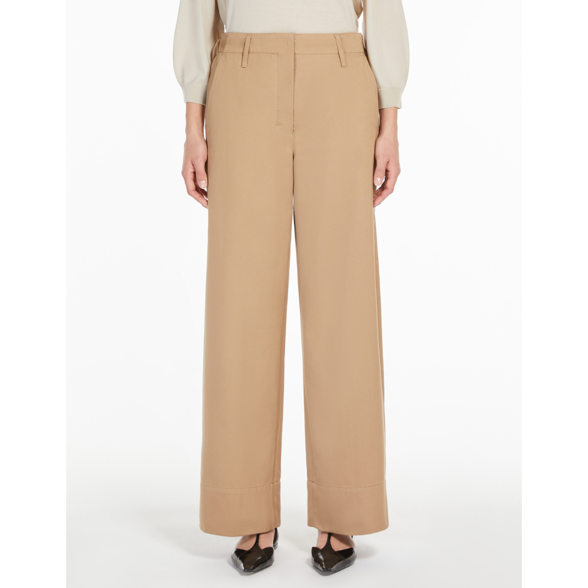 Max Mara Pantalone in Cotone Donna Unico Beige Oro