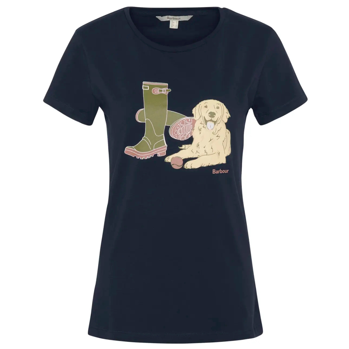 Barbour T-Shirt in Cotone con Stampa Ower Donna Blu