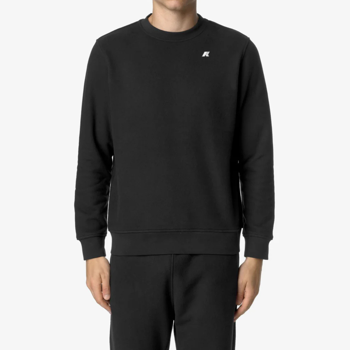 K-Way Felpa in Cotone Baptiste Heavy Fleece Uomo Black Pure