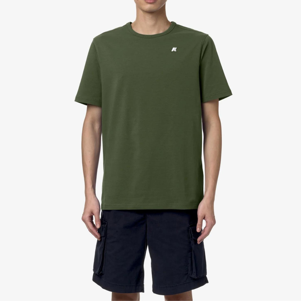 K-Way T-Shirt in Cotone Adame Uomo Verde Cipresso
