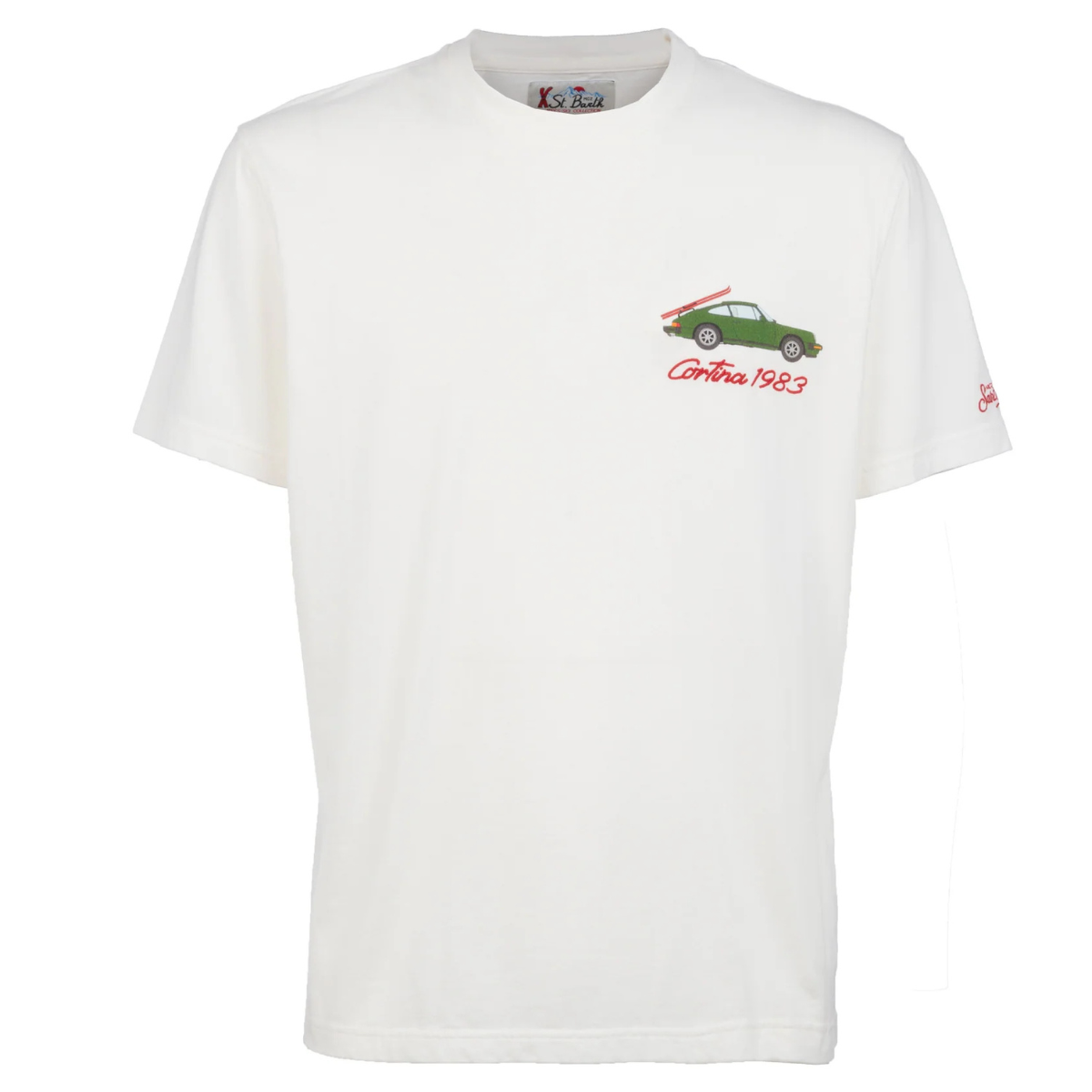 MC2 Saint Barth T-Shirt in Cotone Pesante Uomo Arnott Cortina Bianco