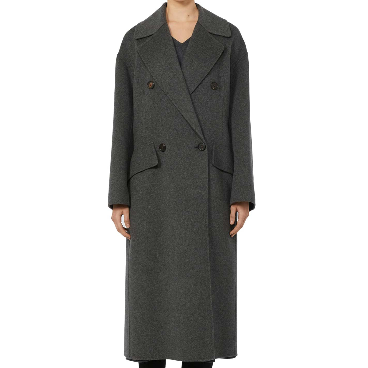 'S Max Mara Cappotto Lungo in Lana Alice Donna Grigio Scuro
