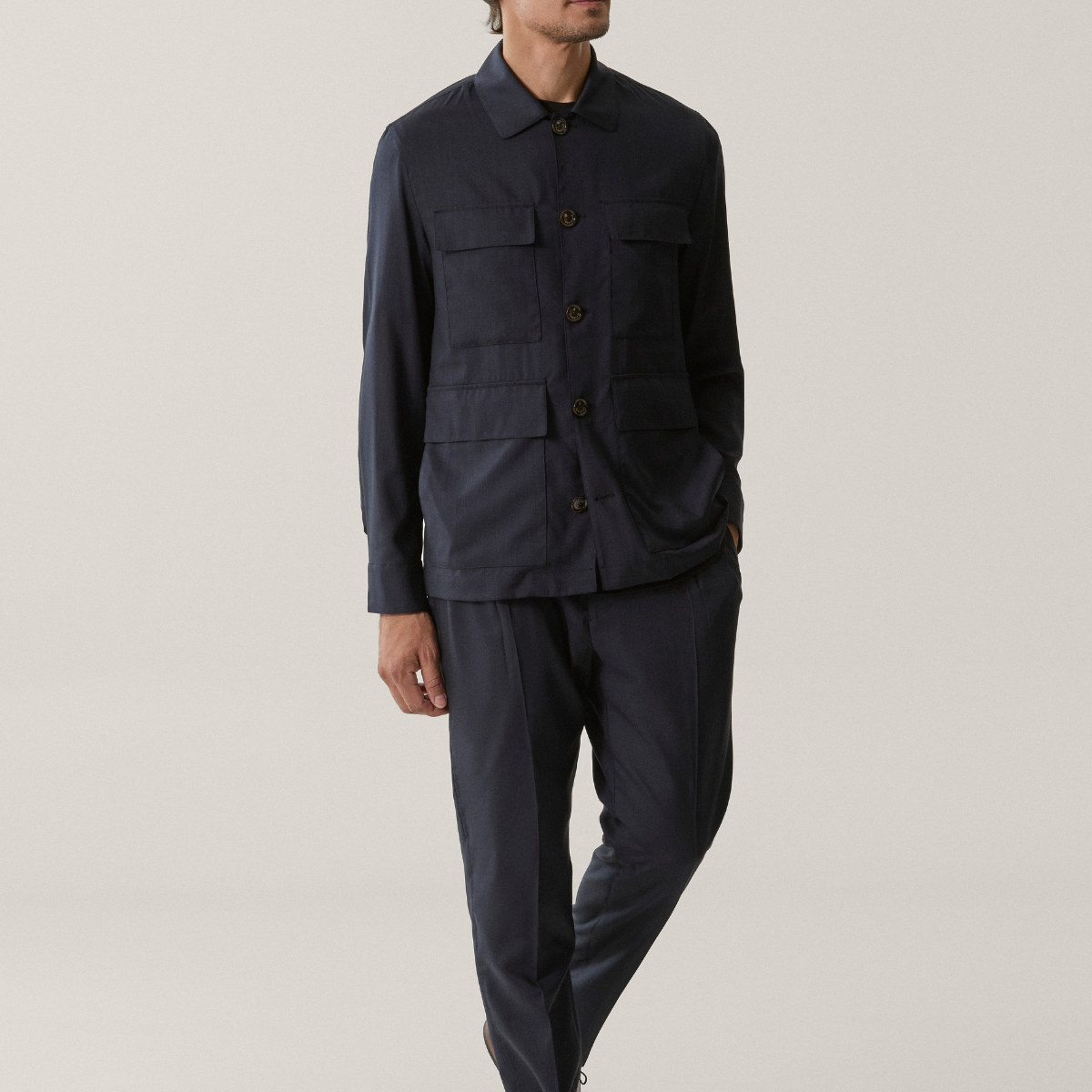 Montecore Giacca Camicia Uomo Dark Blu