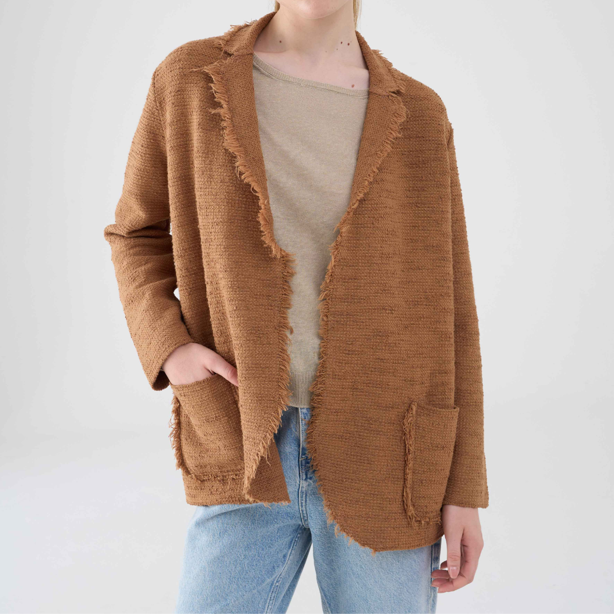 Base Milano Giacca in Cotone Donna Cacao