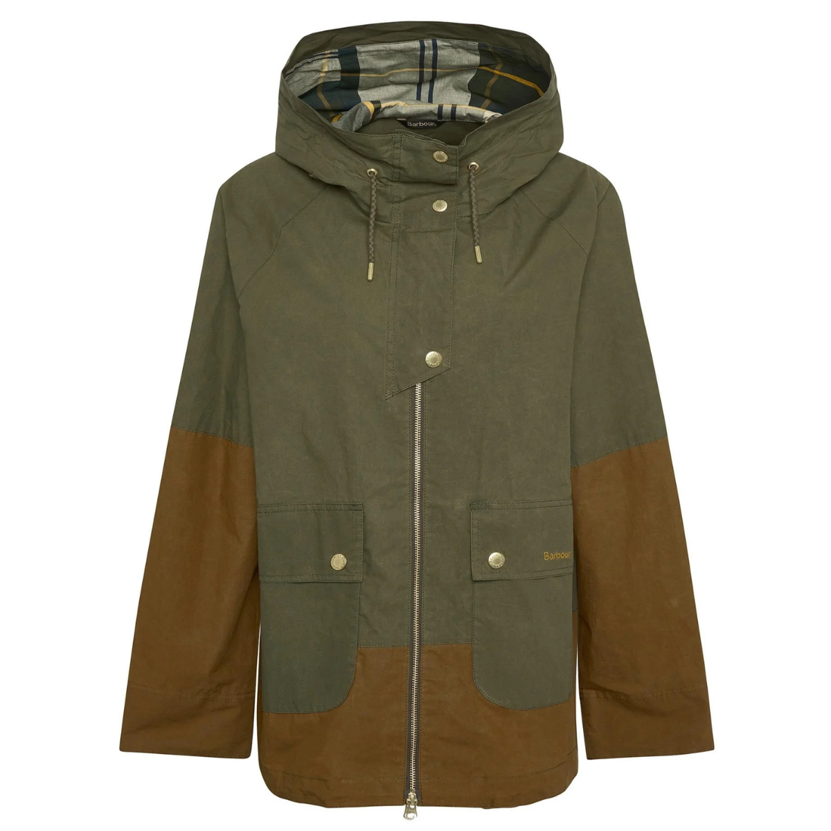 Barbour Giacca Antipioggia Donna Hayley Verde e Marrone