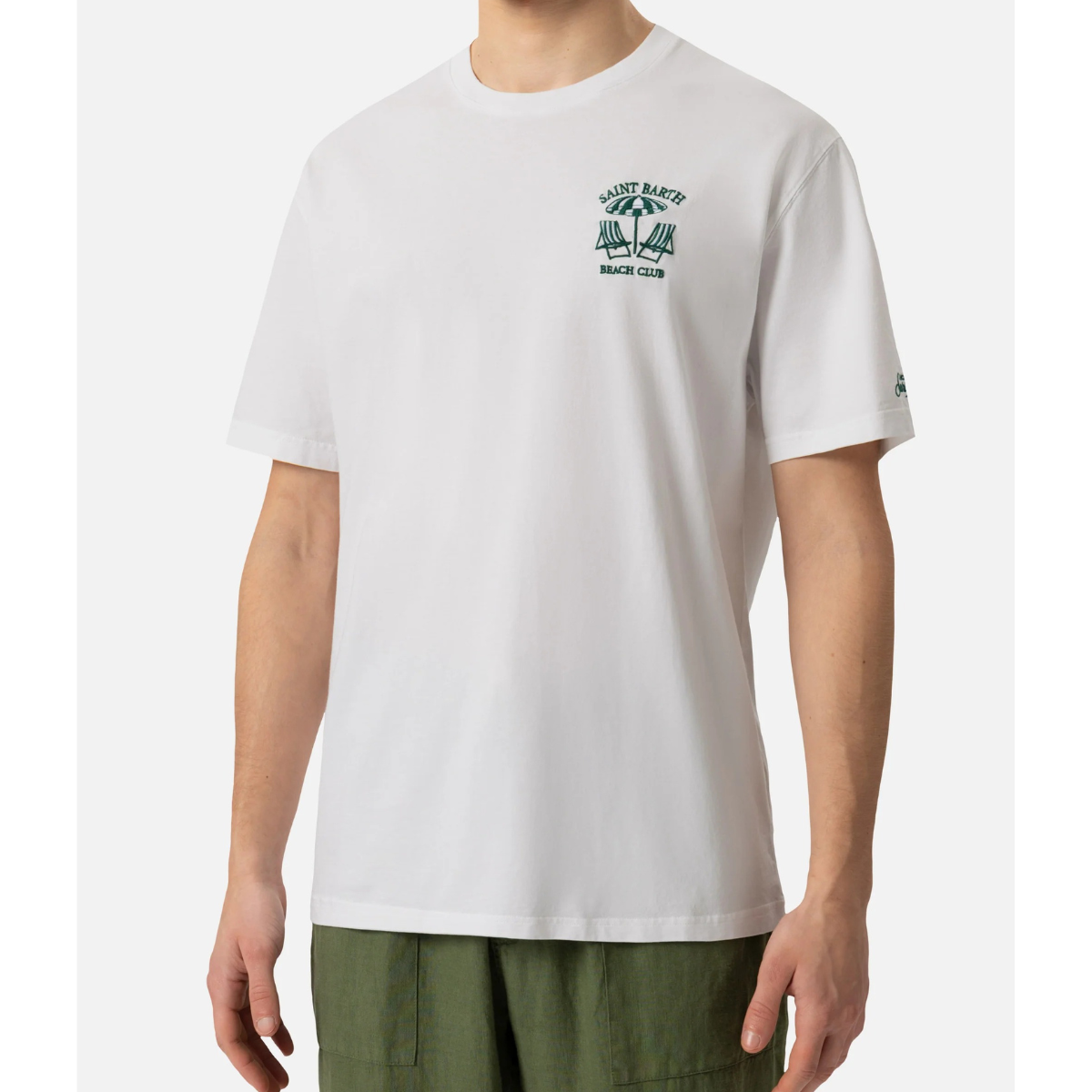 Mc2 Saint Barth T-Shirt in Cotone Portofino Uomo Beach Club Bianco