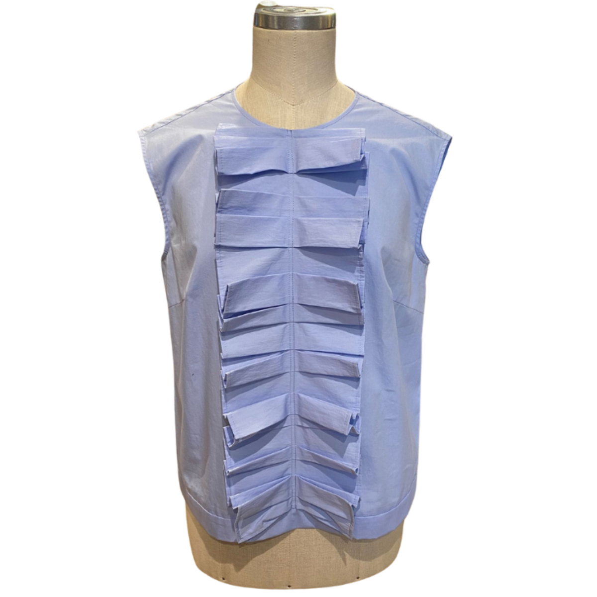 Hache Camicia Smanicata in Cotone Minas Top Donna Celeste