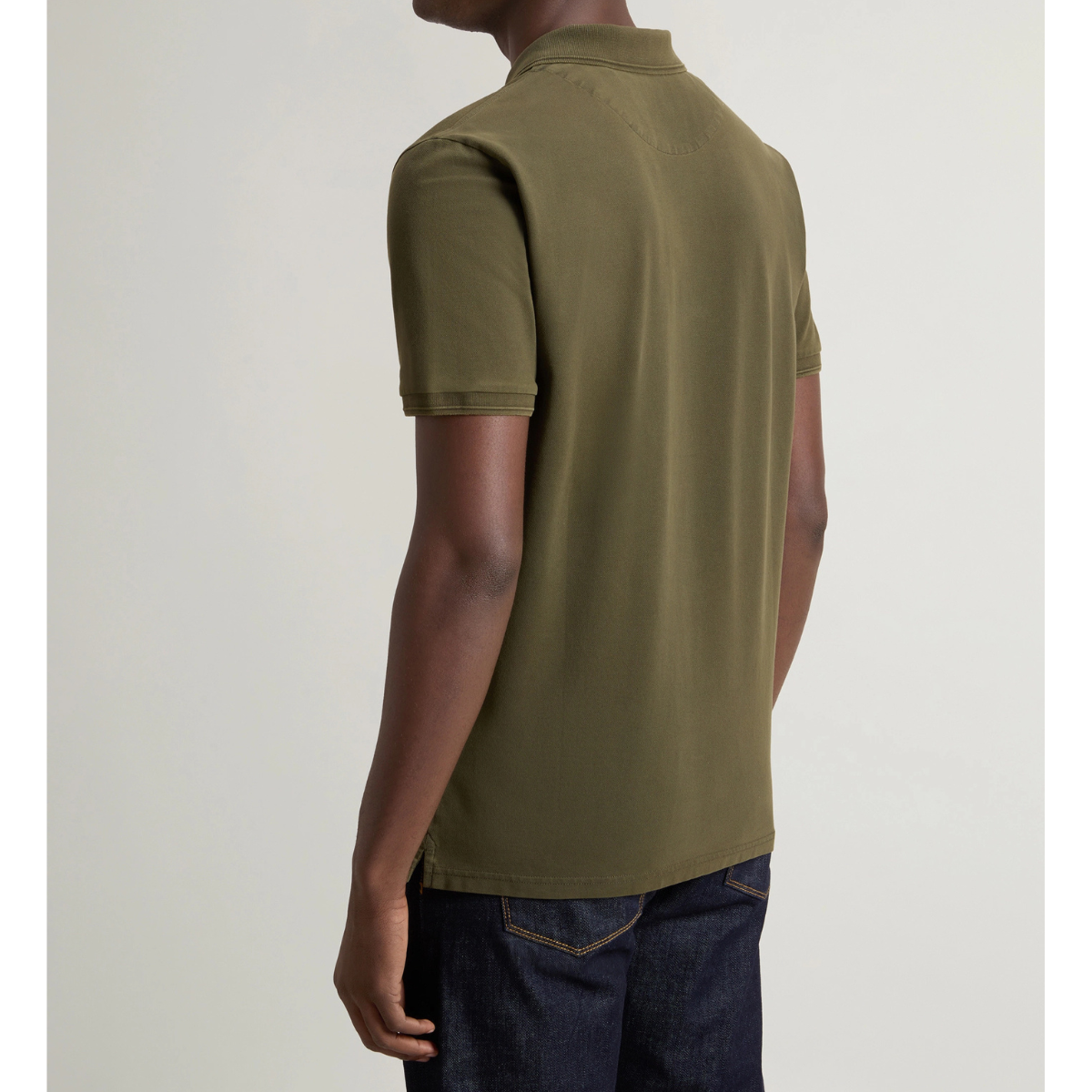 Woolrich Polo in Piquè di Cotone Elasticizzato Uomo Macknack Greenstone