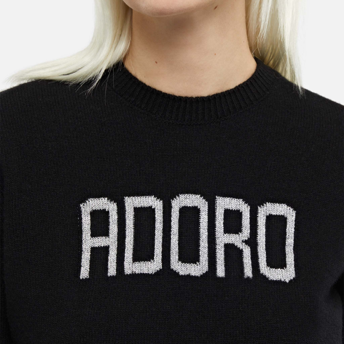 Mc2 Saint Barth Maglione New Queen con Stampa Adoro Donna Nero