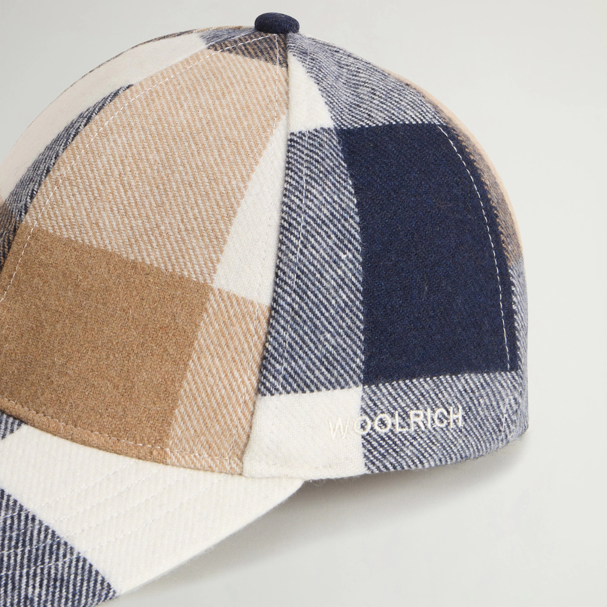 Woolrich Cappellino in Misto Lana con Visiera Unisex Cream Buffalo
