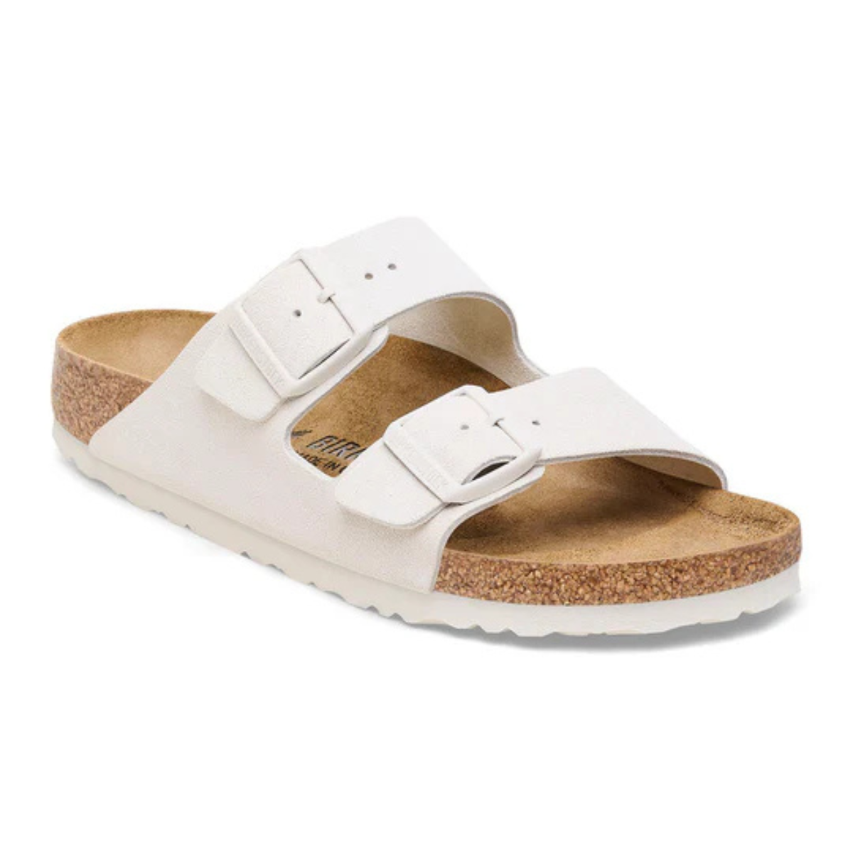 Birkenstock Ciabatta in Pelle Scamosciata Arizona Donna Antique White