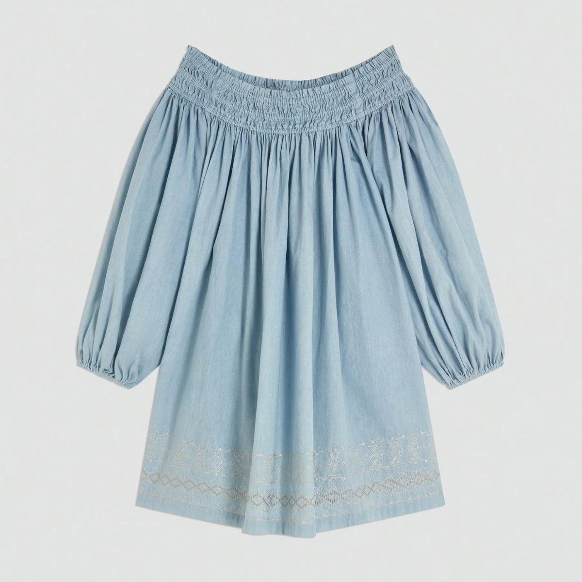 Semicouture Abito in Chambray Ricamato Sophie Donna Ninfea
