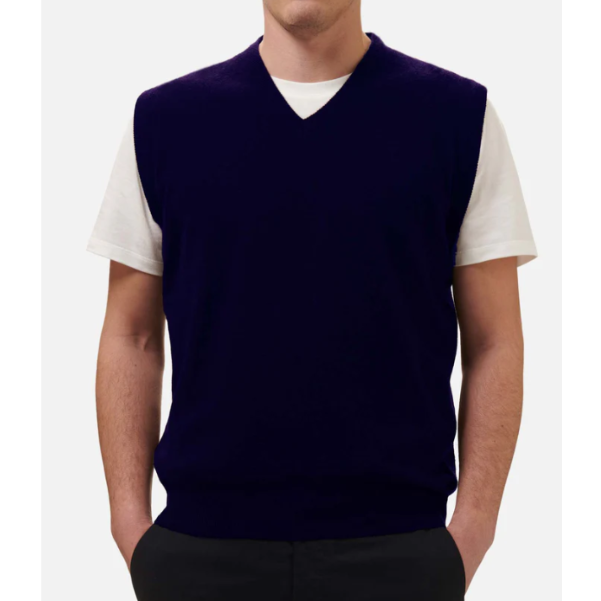 MC2 Saint Barth Gilet in Misto Lana Uomo Russel Blu Navy