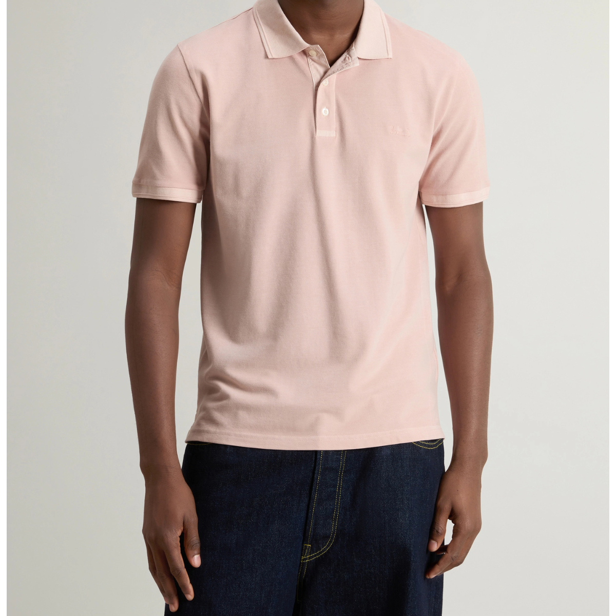 Woolrich Polo in Piquè di Cotone Elasticizzato Uomo Macknack Rosa Smoke