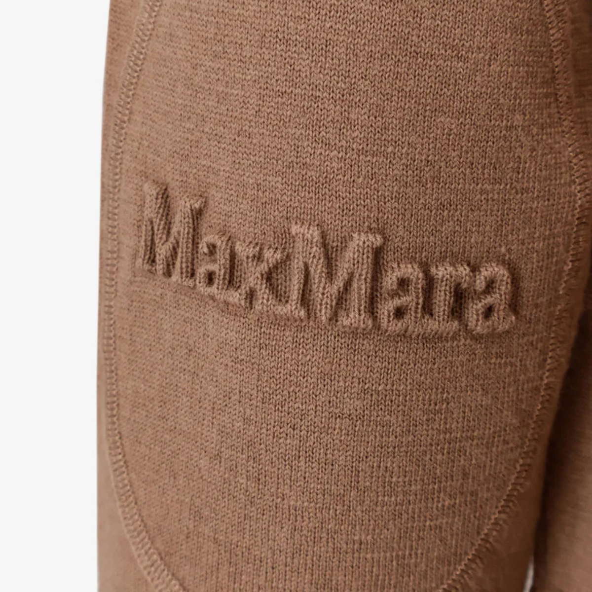 Max Mara Maglia in Lana con Toppe Logate Eco Donna Cammello