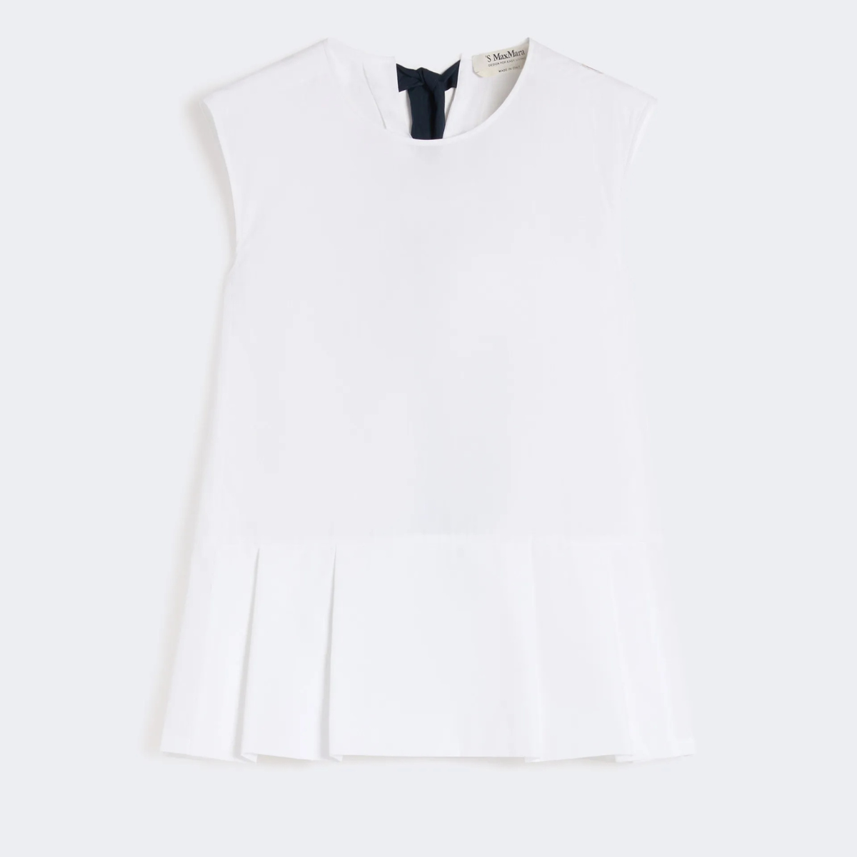 Max Mara Top in Popeline di Cotone SMMBrava Donna Bianco