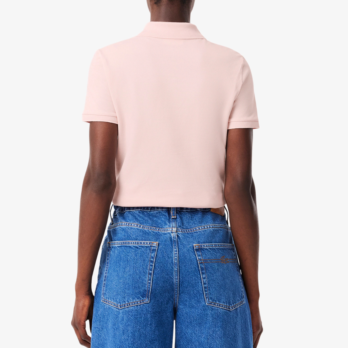 Lacoste Polo in Piqué di Cotone Stretch Donna PF5462 Rosa Chiaro