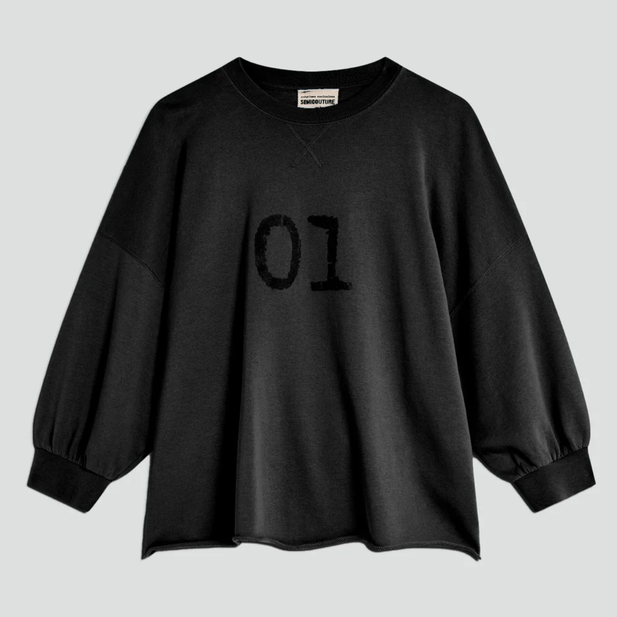 Semicouture Felpa in Cotone Donna Maria Nero