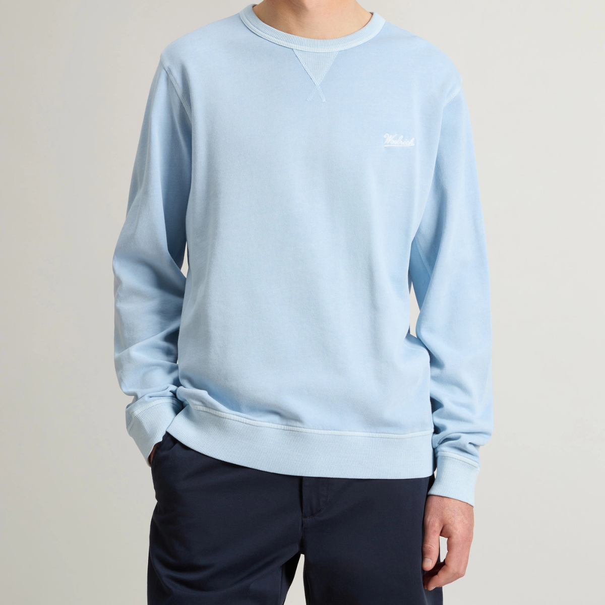 Woolrich Felpa Girocollo in Cotone Uomo Garment Flask