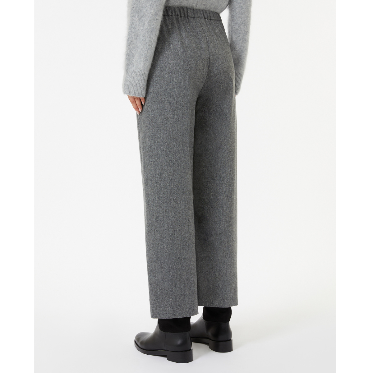 Max Mara Pantalone in Lana Floria Donna Grigio Medio