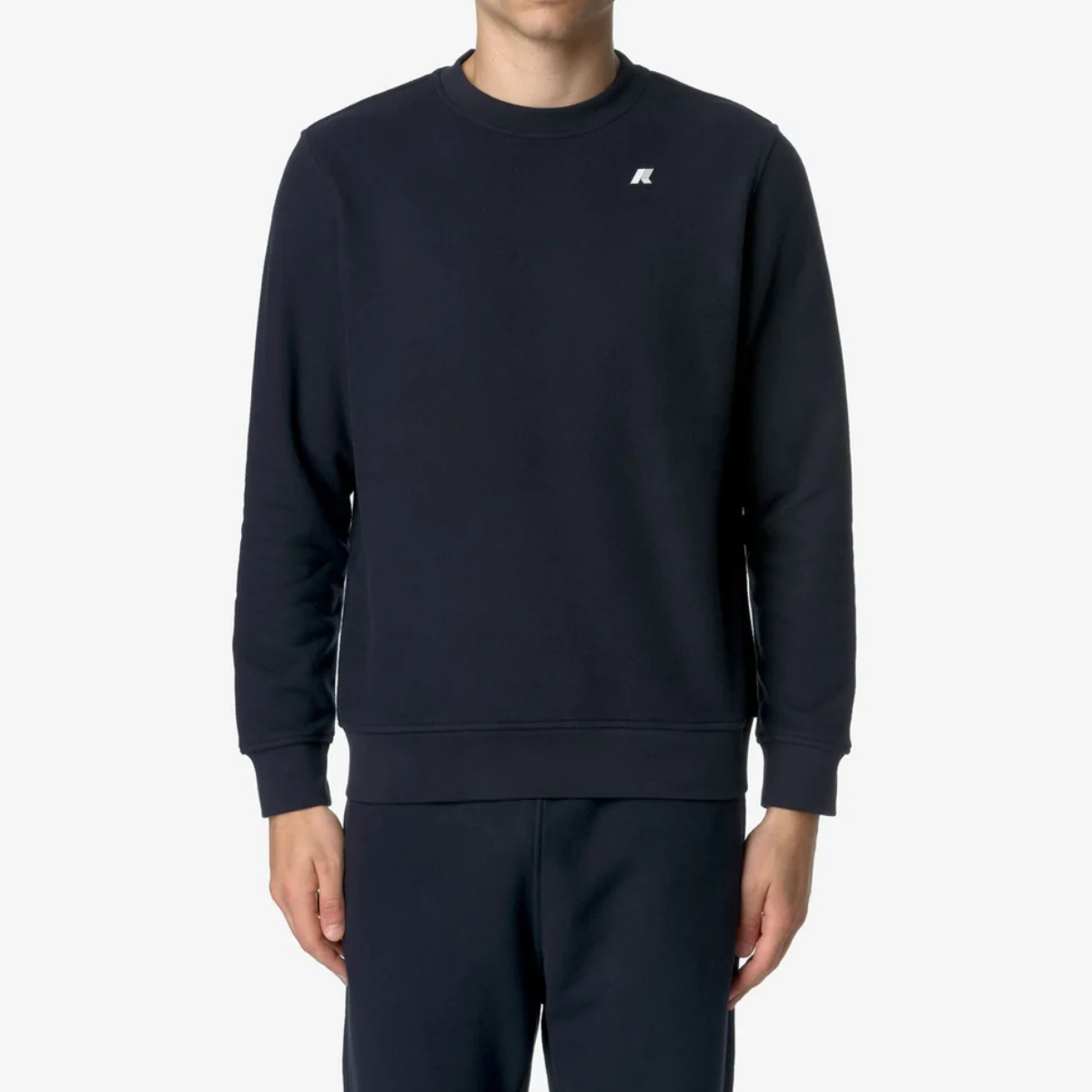 K-Way Felpa in Cotone Baptiste Heavy Fleece Uomo Blue Depth