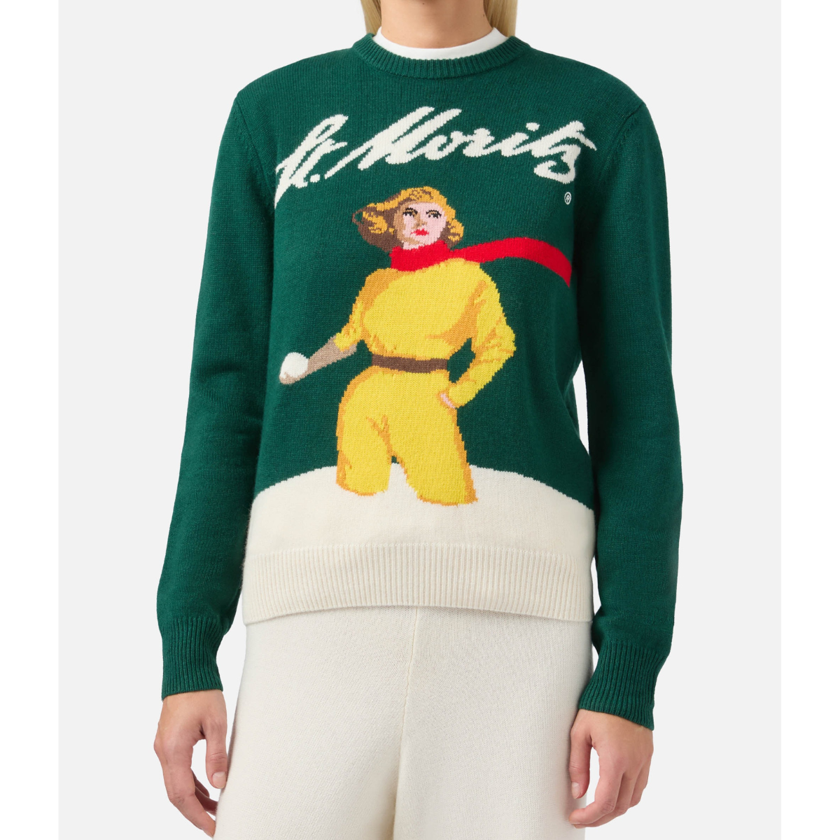 Mc2 Saint Barth Maglione in Misto Cashmere New Queen C Moritz Blondie Verde