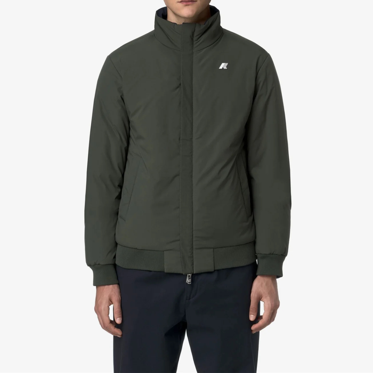K-Way Giacca Reversibile Impermeabile Arsene ST Warm Double Blue Depth-Green Blackish