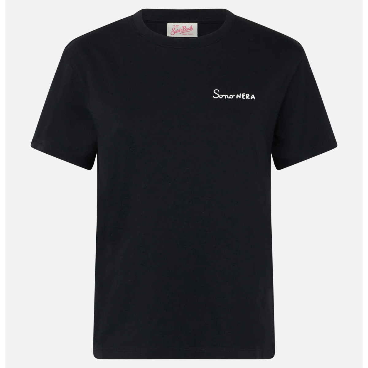 Mc2 Saint Barth T-Shirt in Cotone Emilie Ricamo Sono Nera