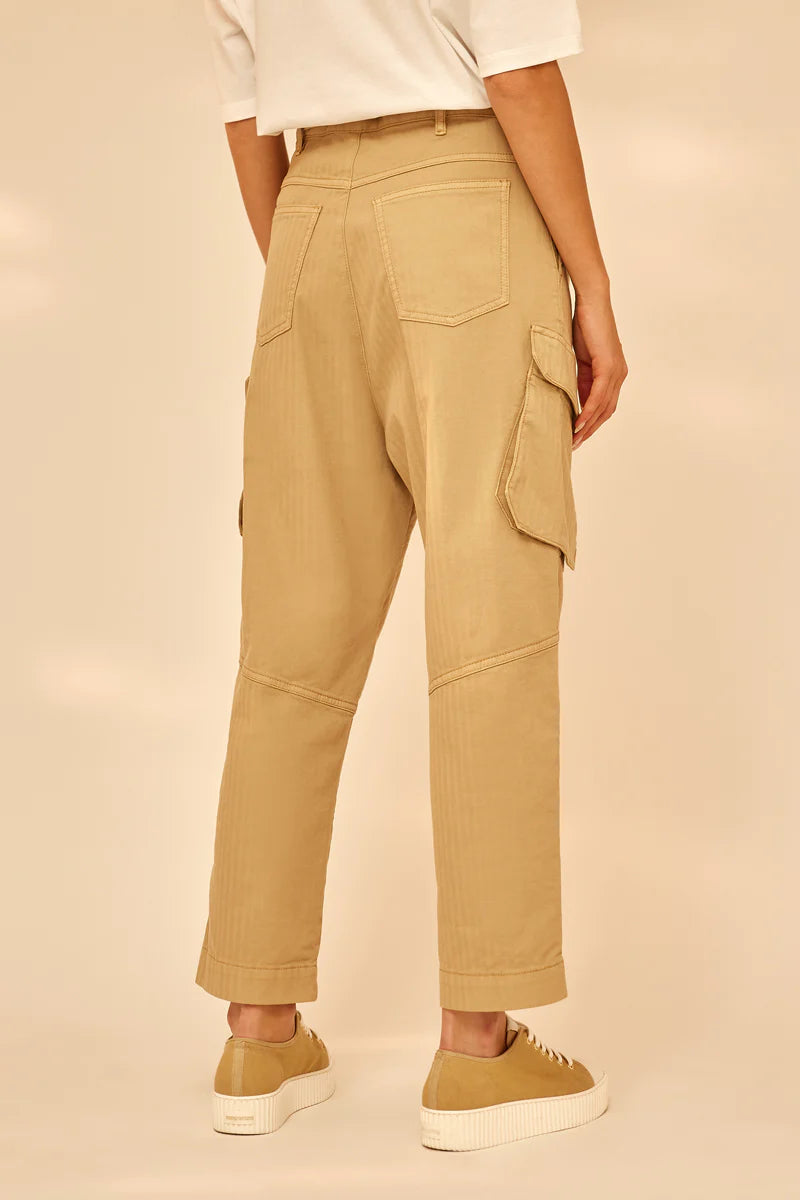 Semicouture Pantalone Cargo in Cotone Donna Nocciola
