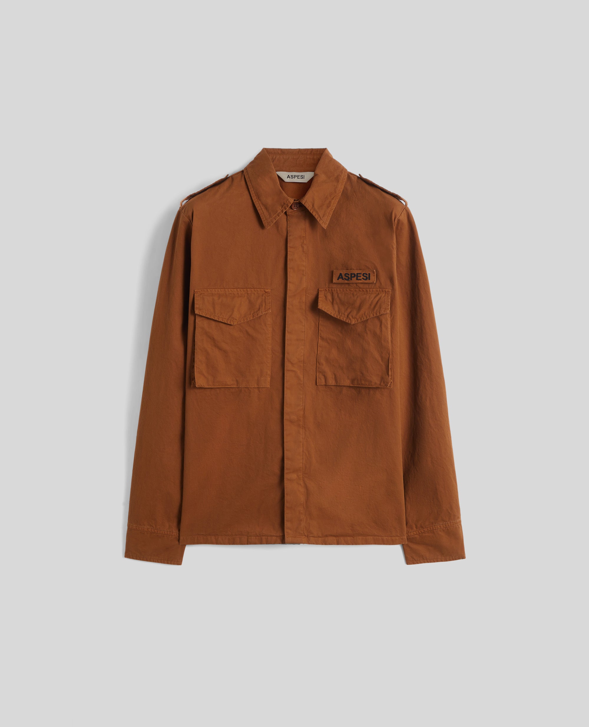 Aspesi Camicia Militare in Gabardina di Cotone Uomo