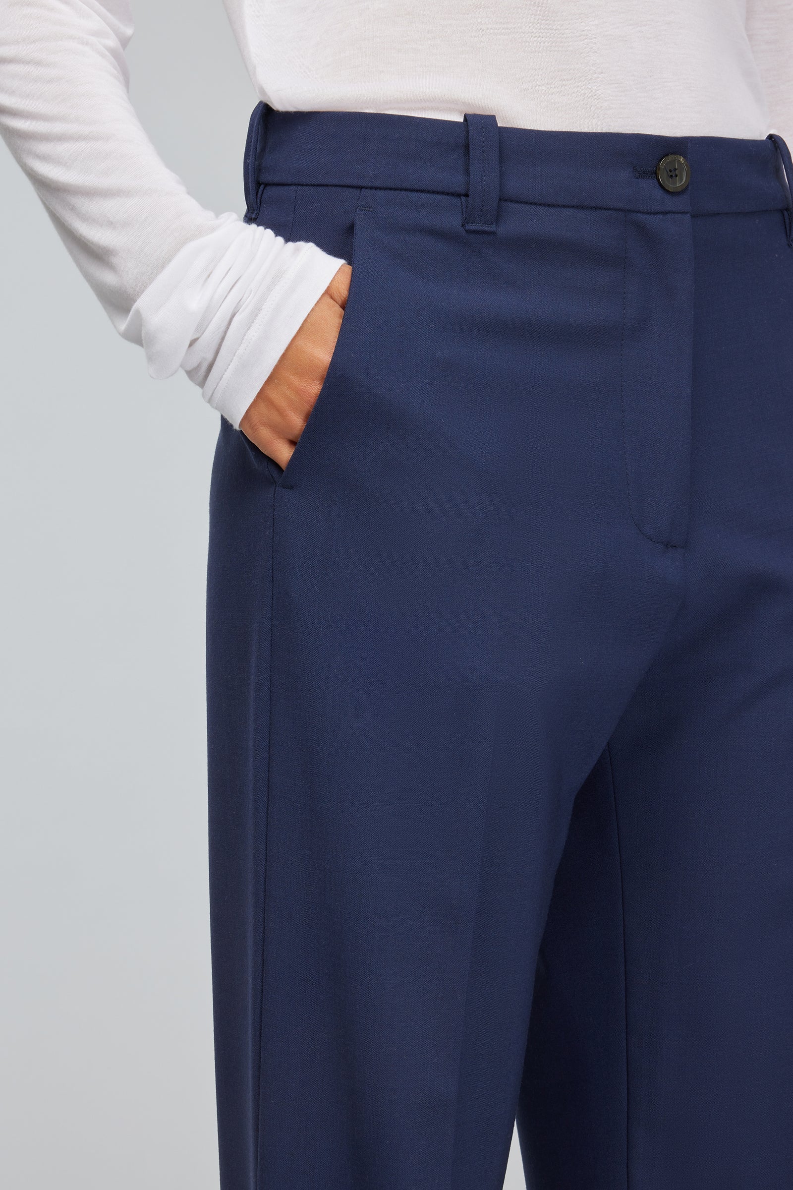 Semicouture Pantalone in Fresco Lana Donna Damienne Midnight