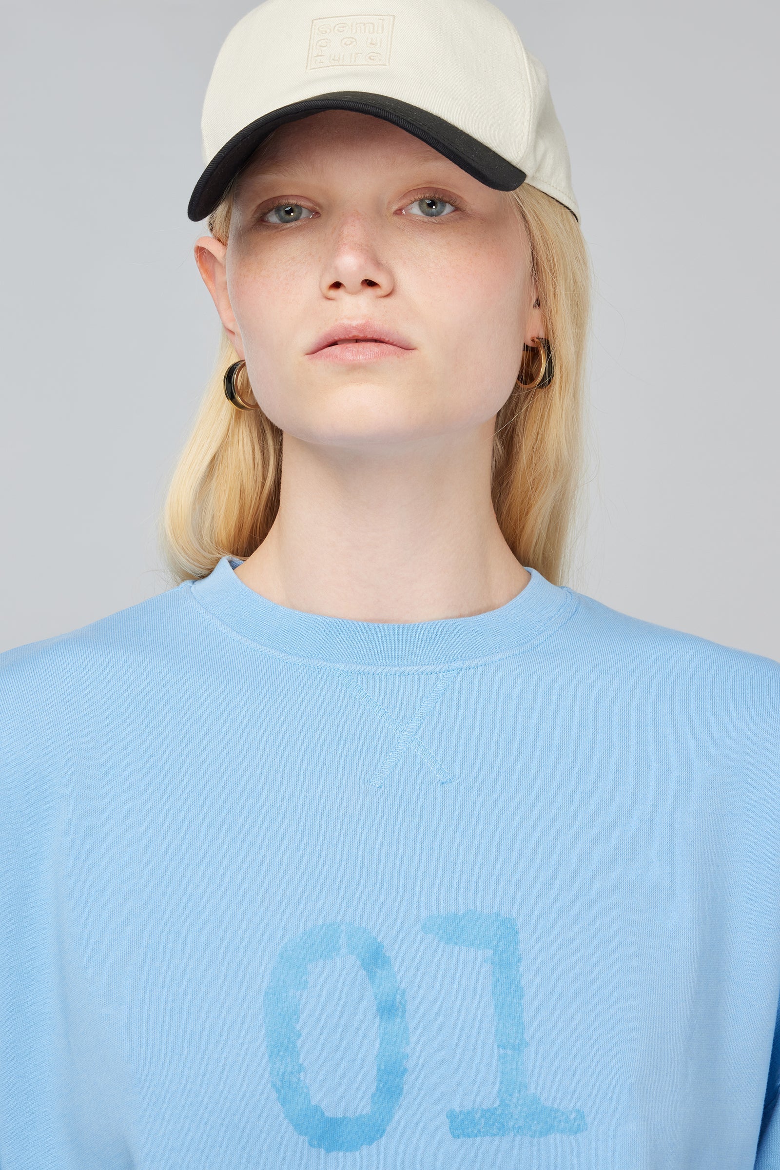 Semicouture Felpa in Cotone Donna Maria Nero