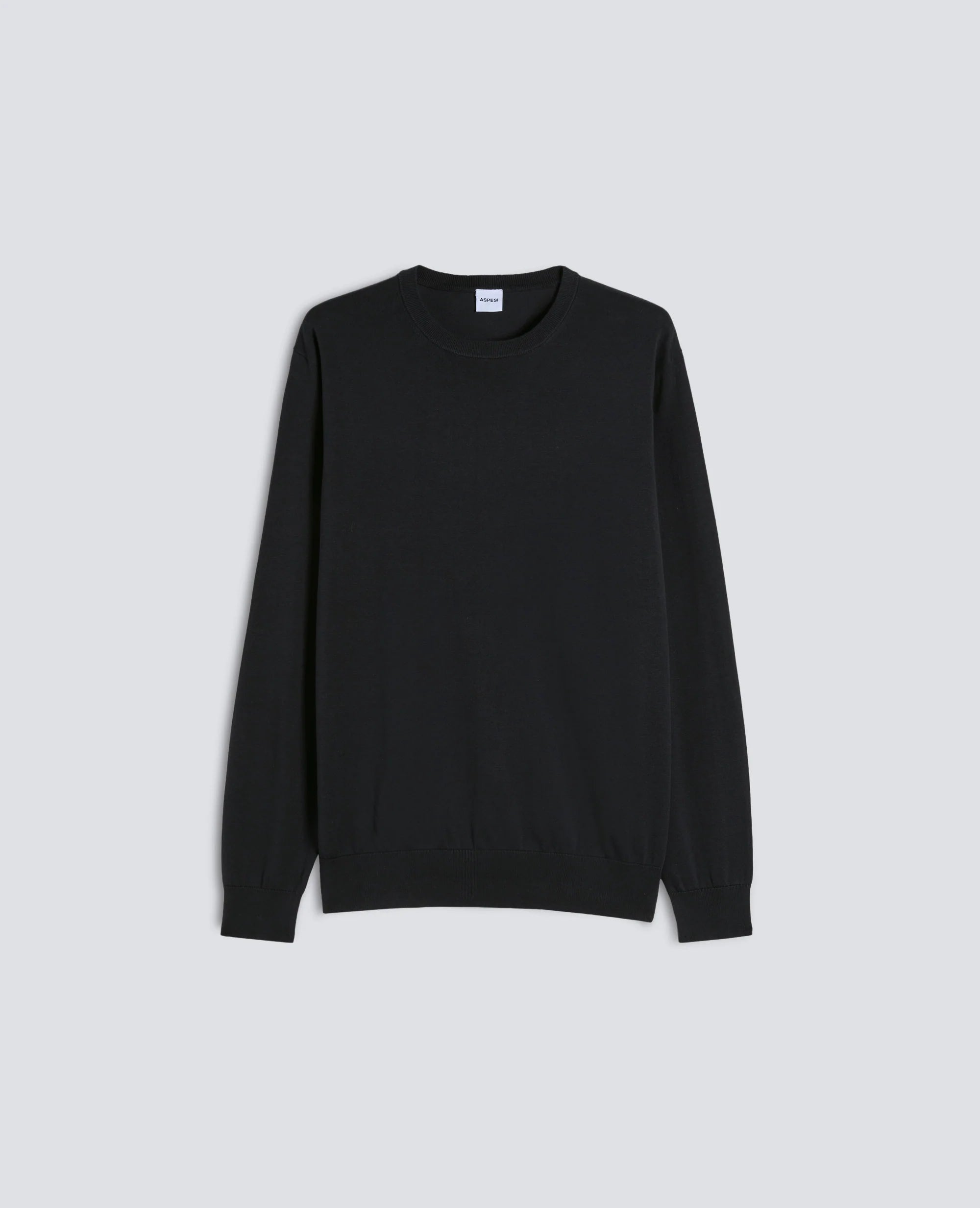 Aspesi Maglia a Girocollo in Cotone Uomo Nero