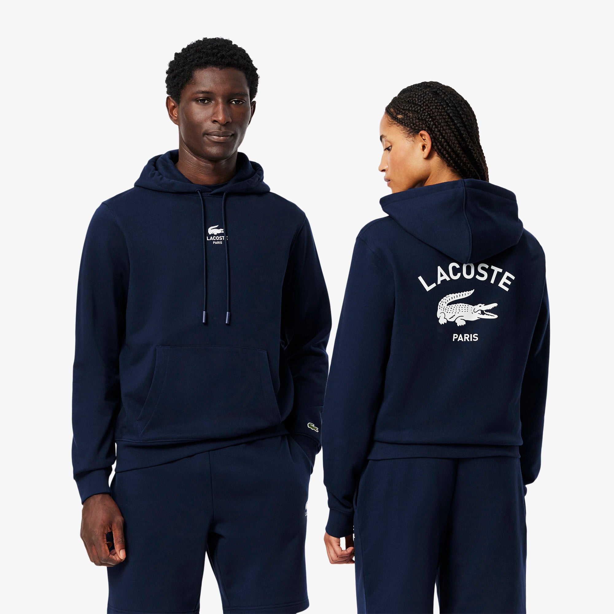 Lacoste Felpa in Cotone con Cappuccio Unisex SH2740 Blu Navy