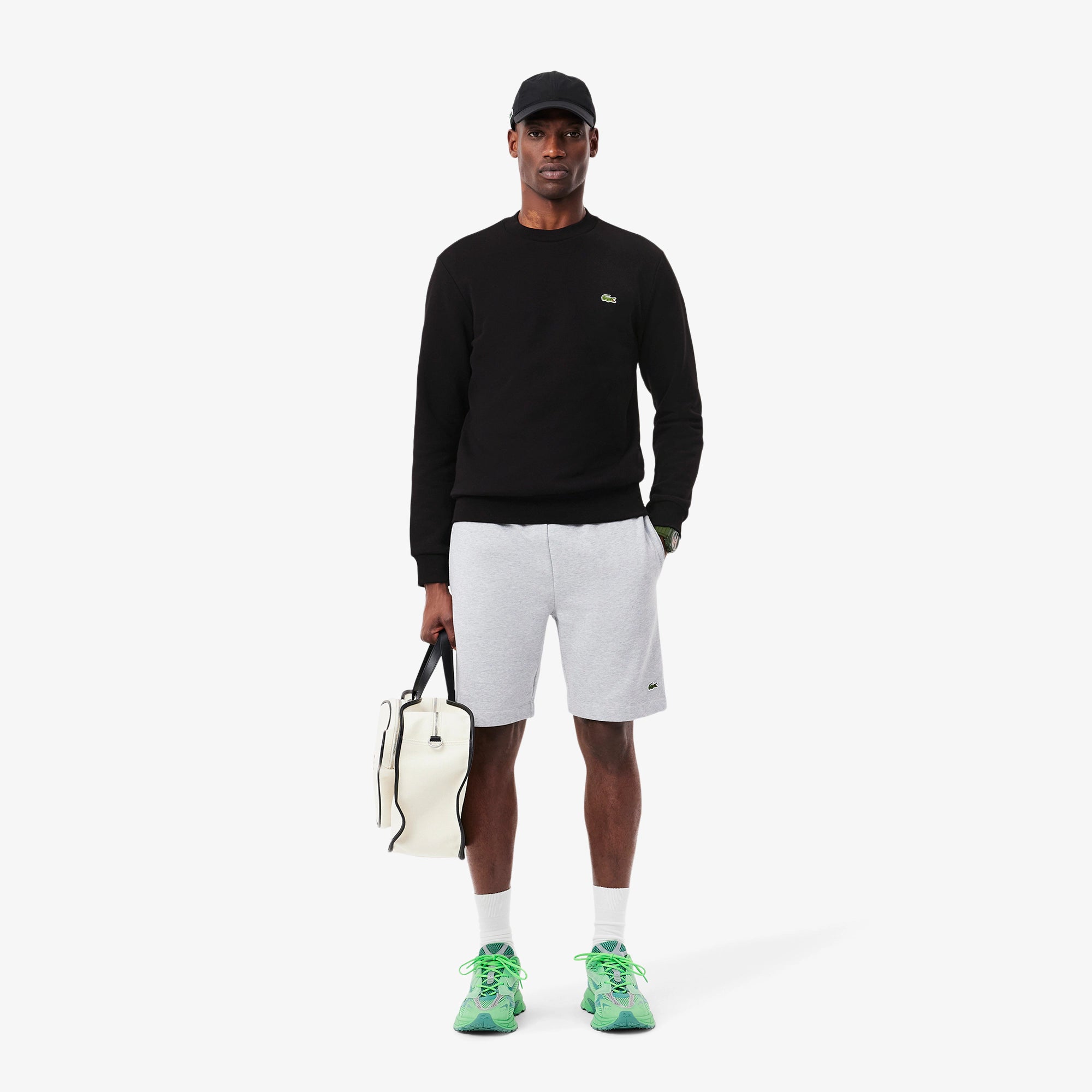 Lacoste Felpa in Cotone e Pile Unisex SH9608 Nero