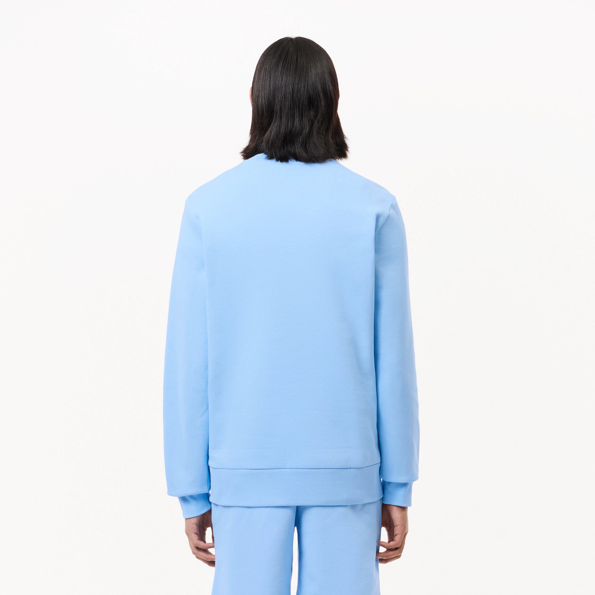 Lacoste Felpa in Cotone e Pile Unisex SH9608 Blu Pastello
