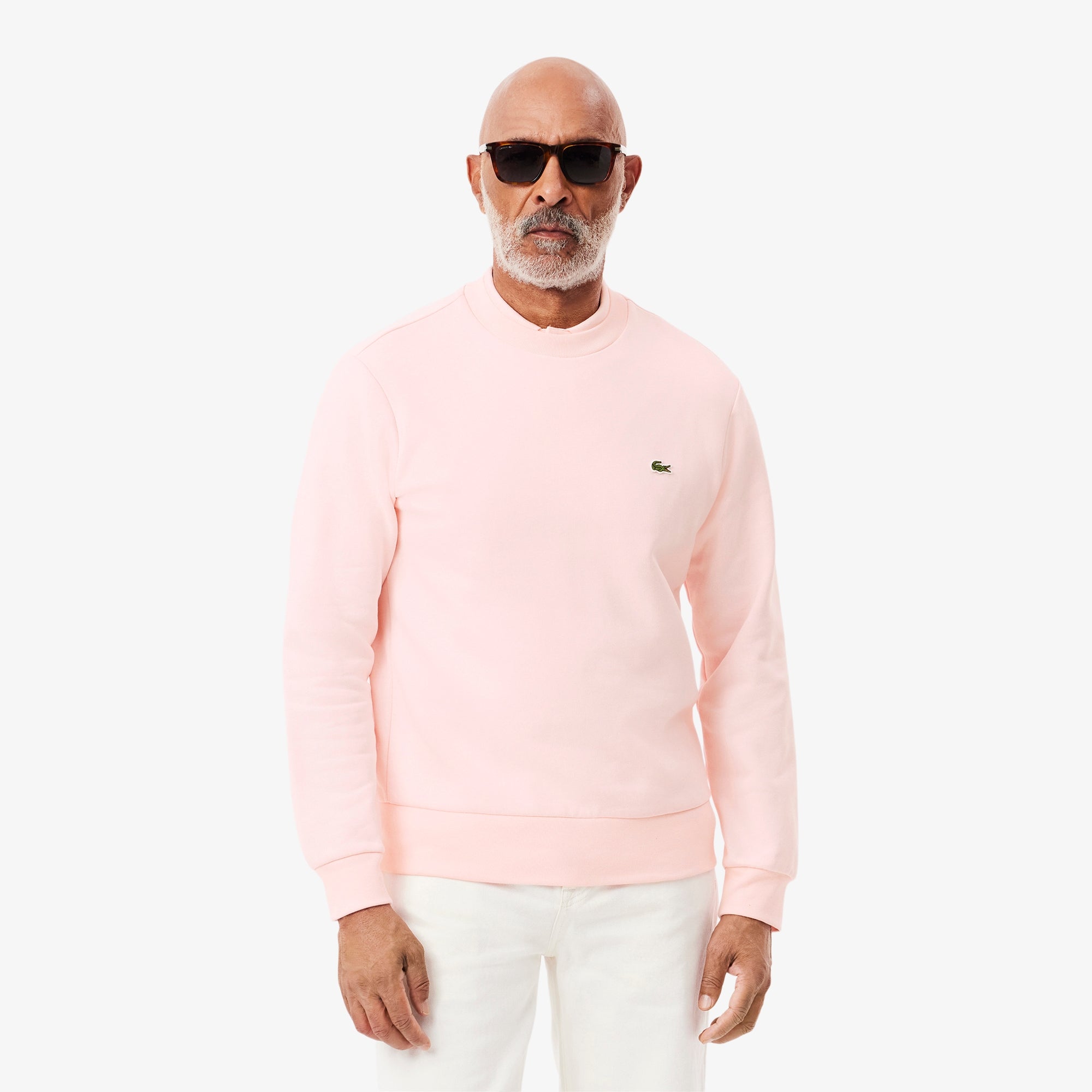 Lacoste Felpa in Cotone e Pile Unisex SH9608 Rosa Chiaro