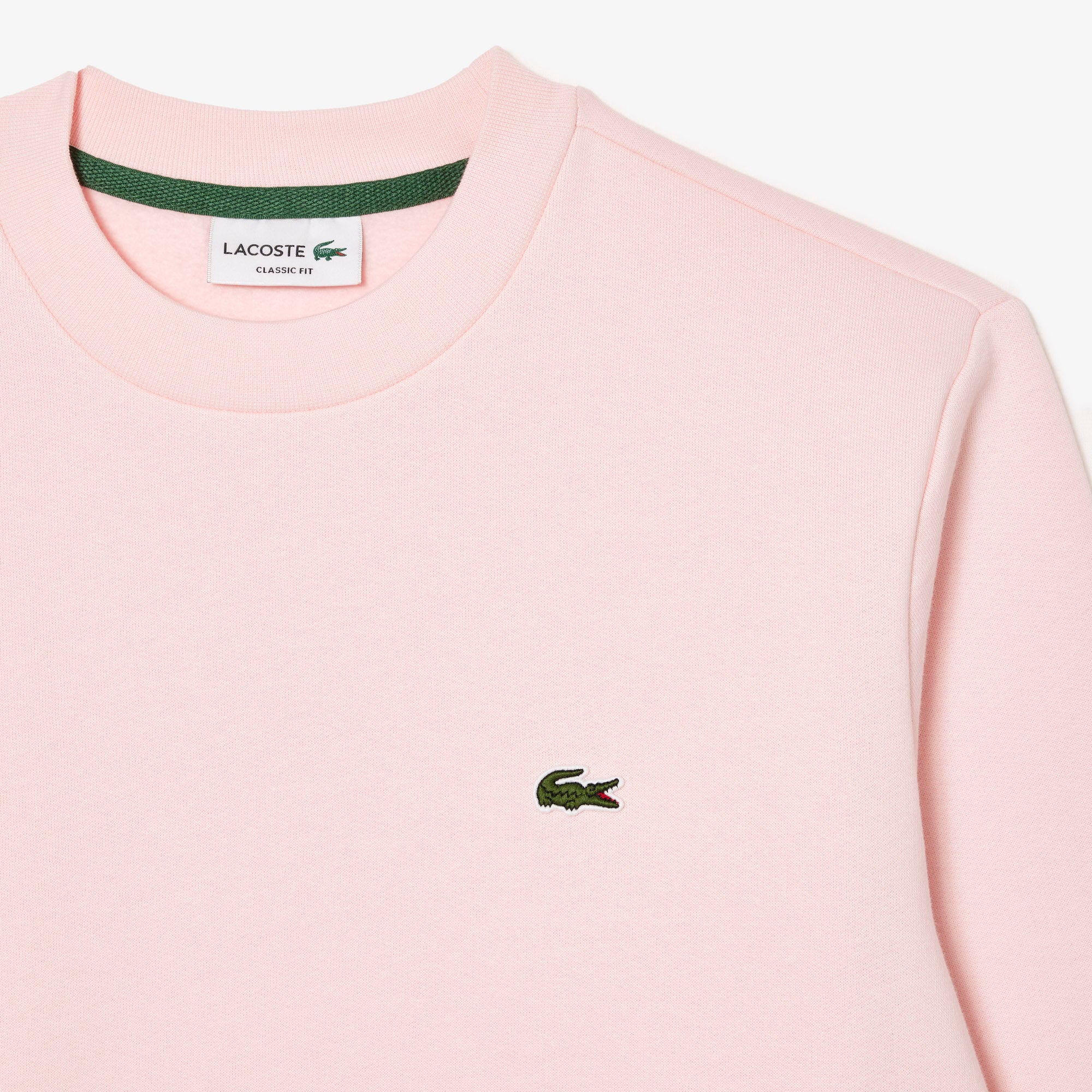Lacoste Felpa in Cotone e Pile Unisex SH9608 Rosa Chiaro