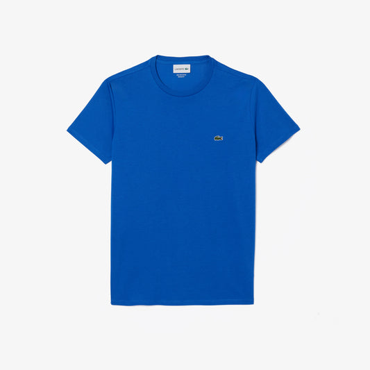 Lacoste T-Shirt in Jersey di Cotone Uomo Azzurro