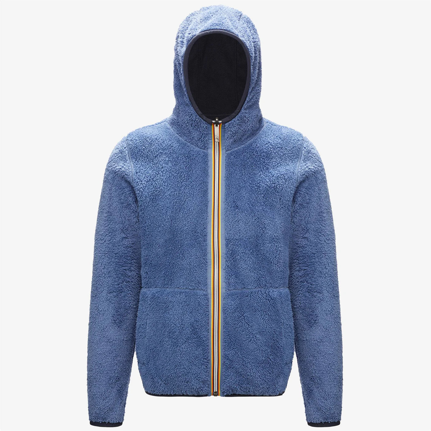 K-Way Felpa Reversibile in Pile Uomo Jacques Polar Double Blue Depth e Blue Royal Marine