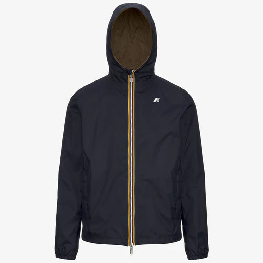 K-Way Giubbetto in Nylon Jake Eco Reversibile Uomo Blue Depth e Brown