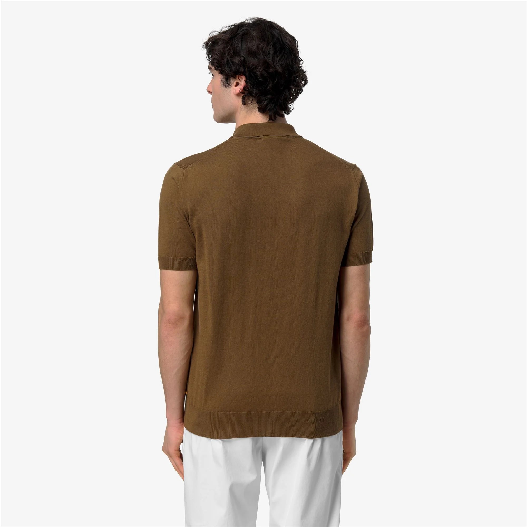 K-Way Maglia a Polo in Cotone Egiziano Leggero Pleyne Marrone