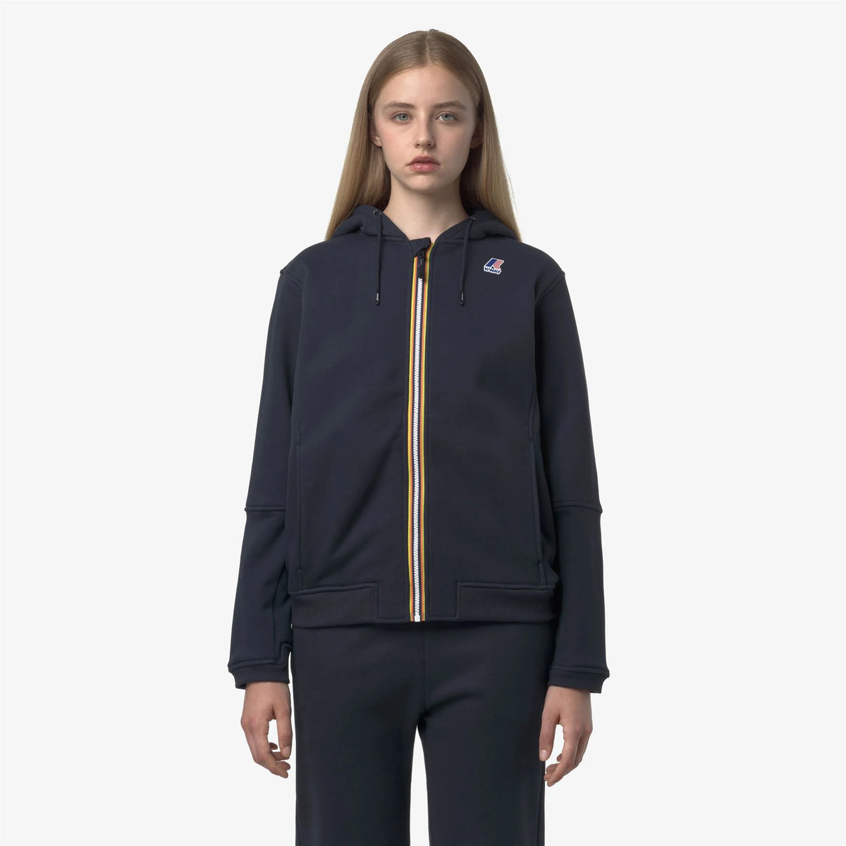 K-way Felpa in Pile Prosper Brushed PC Unisex Blue Depth