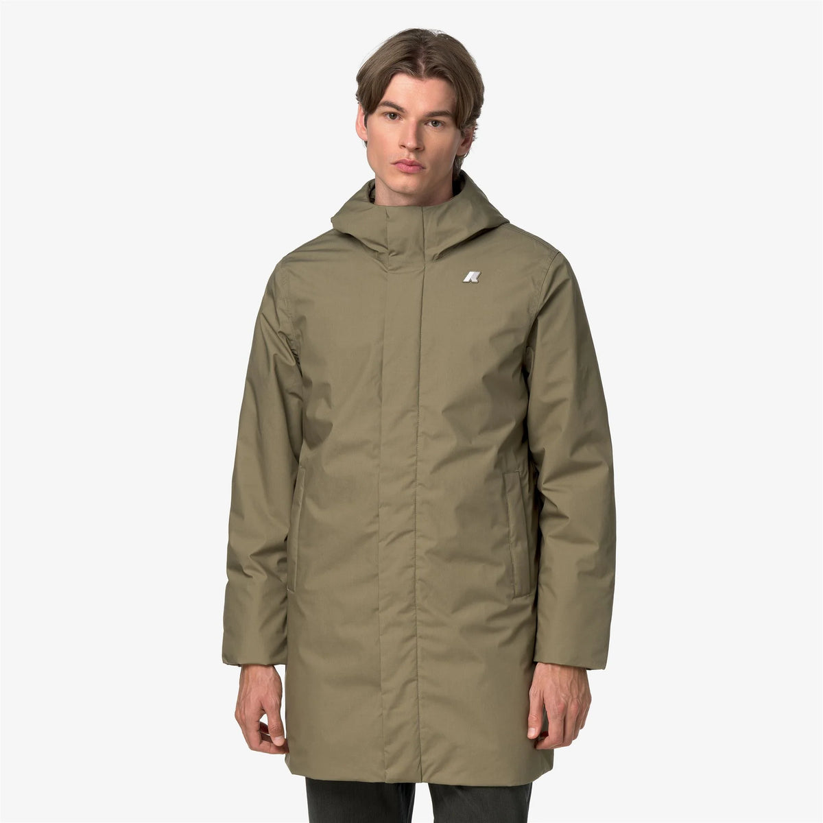 K-Way Giacca Imbottita e Impermeabile Thomas Warm Micro Canvas Uomo Green Army