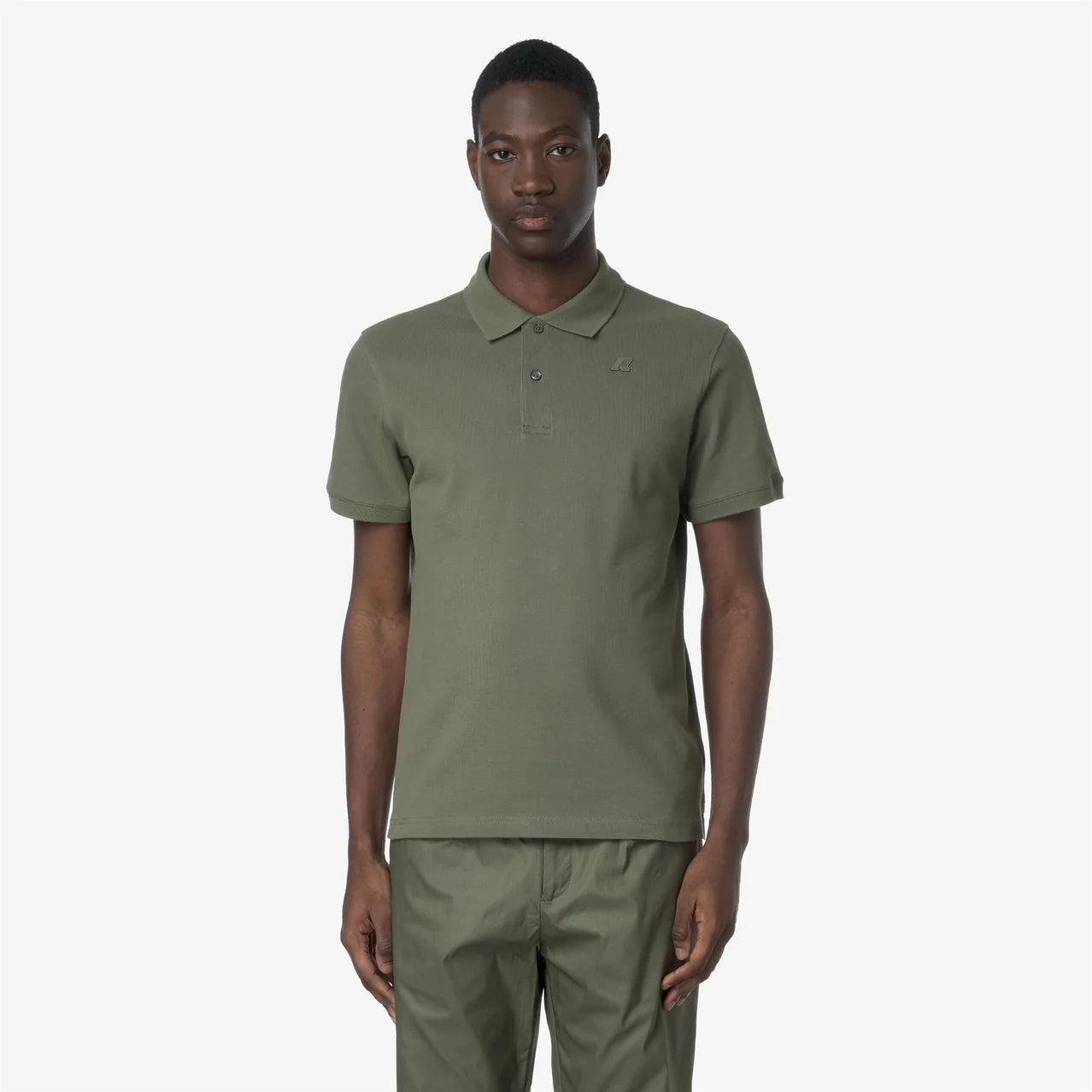 K-Way Polo in Cotone Pique' Uomo Amedee Pique Green Lichen