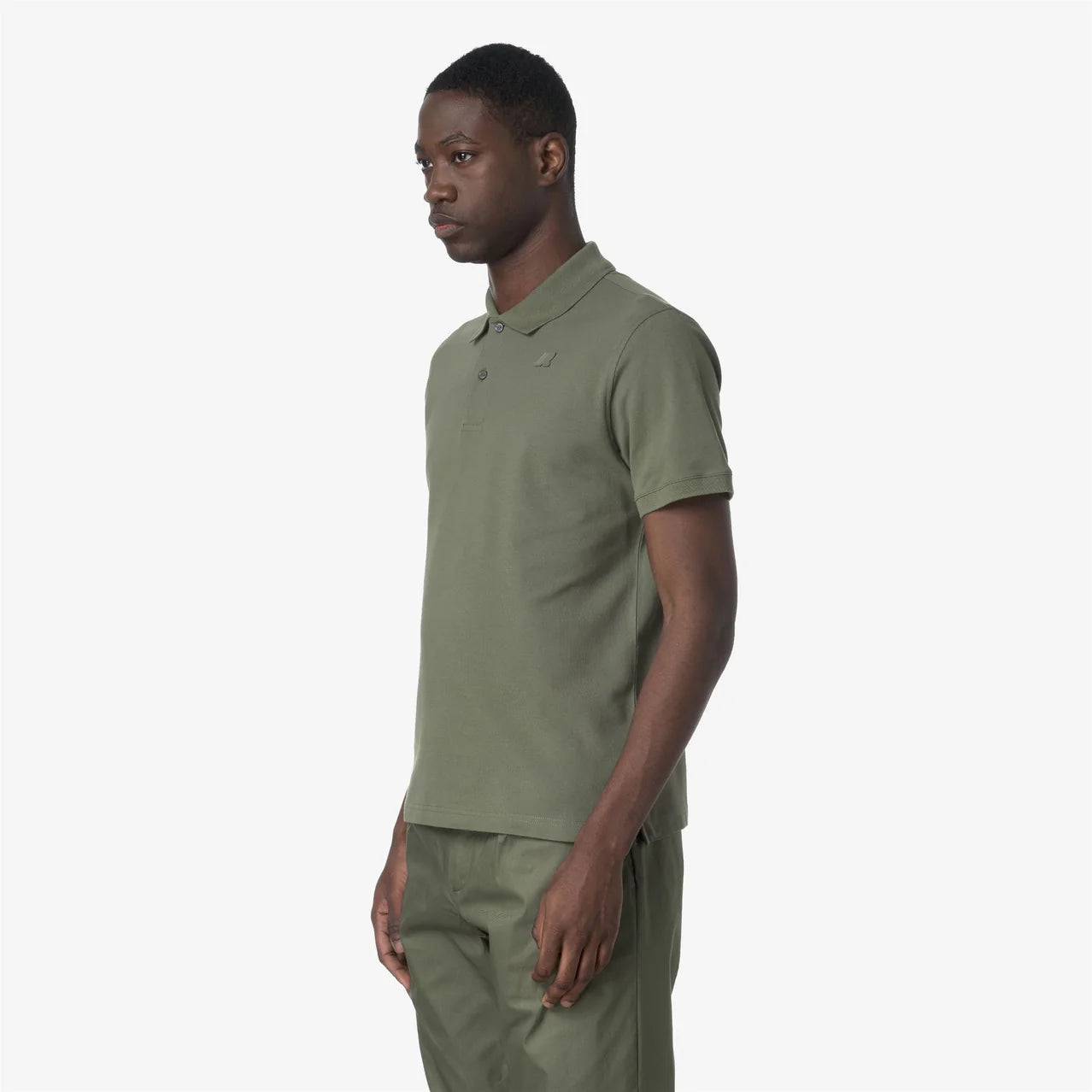 K-Way Polo in Cotone Pique' Uomo Amedee Pique Green Lichen